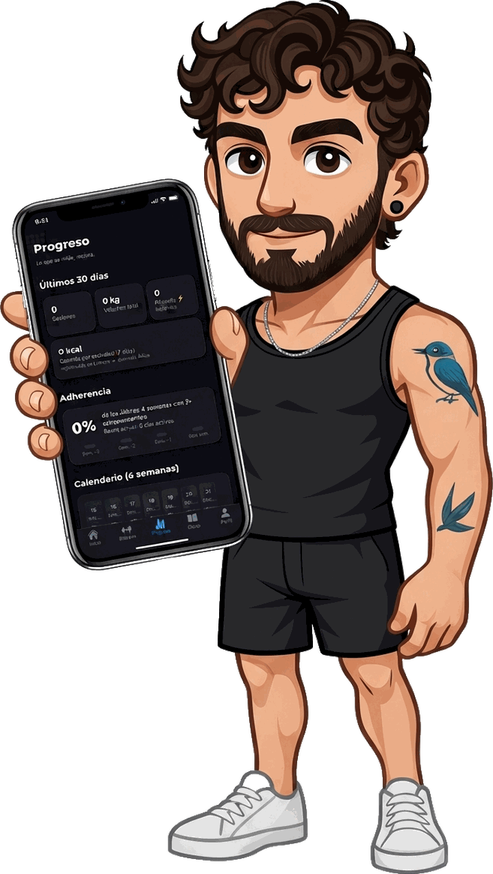 Jedito mostrando la app JE con la pantalla de progreso